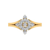 18k Yellow Gold and Diamond Fancy Ring in size 5.5 and total gold weight of 1.55g